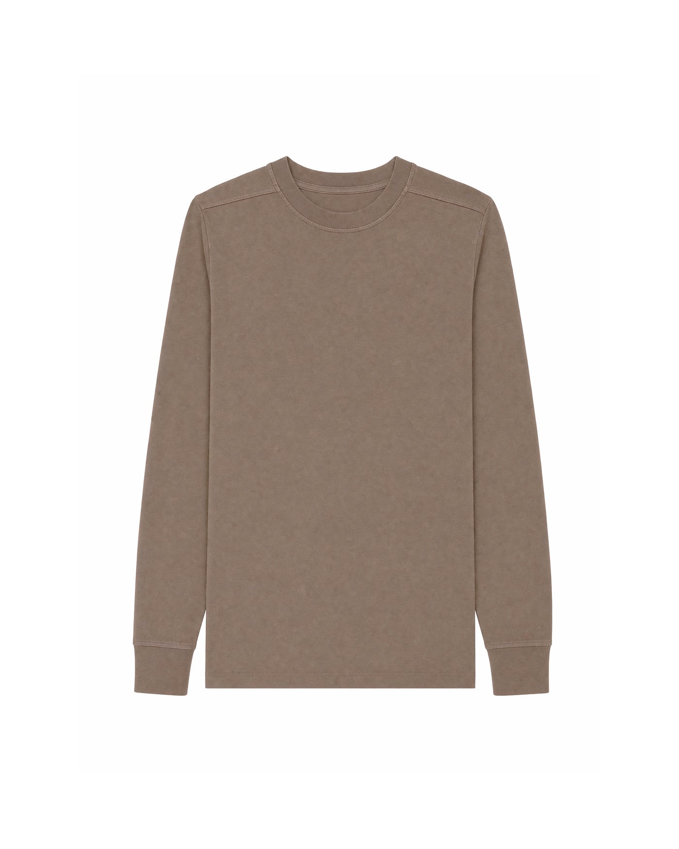 Sweat crewneck Rick Owens DRKSHDW couleur taupe vue face à plat sur fond blanc