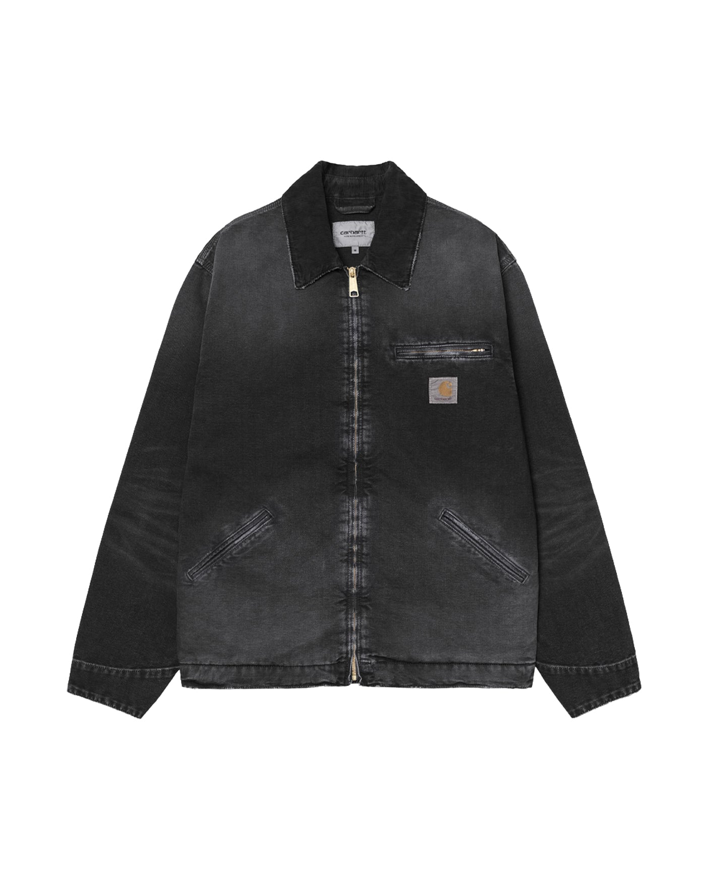 Veste Carhartt WIP OG Detroit noir délavé destroy wash zippée face