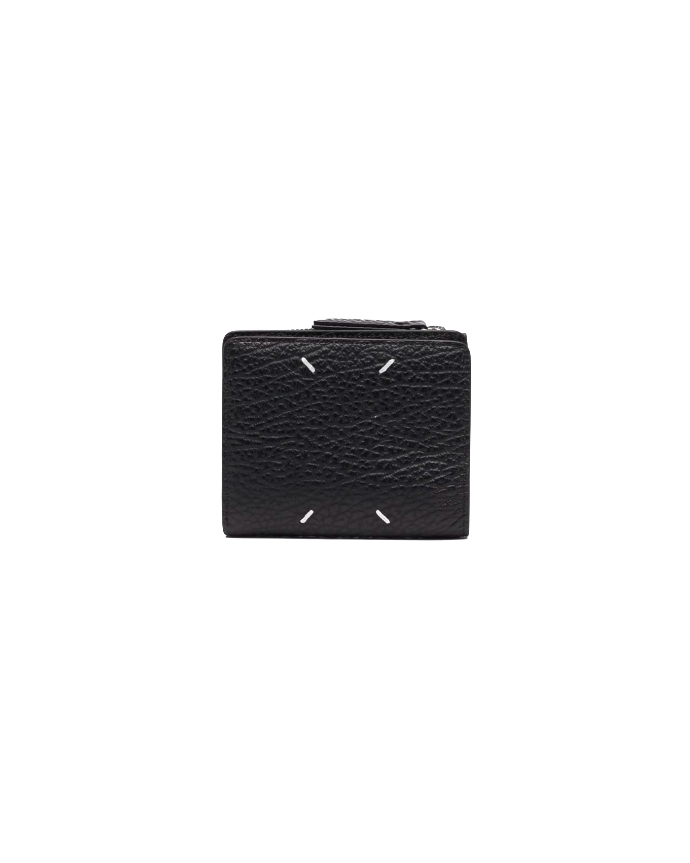 Portefeuille Maison Margiela noir cuir grainé quatre points face