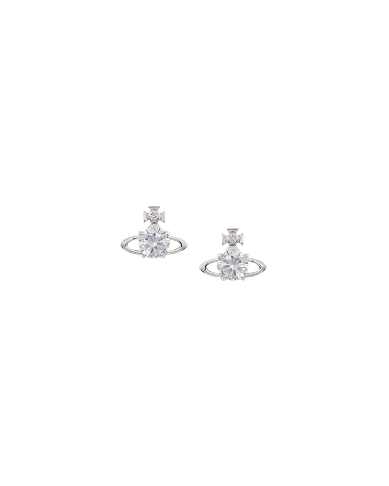 REINA EARRINGS PLATINUM WHITE CZ