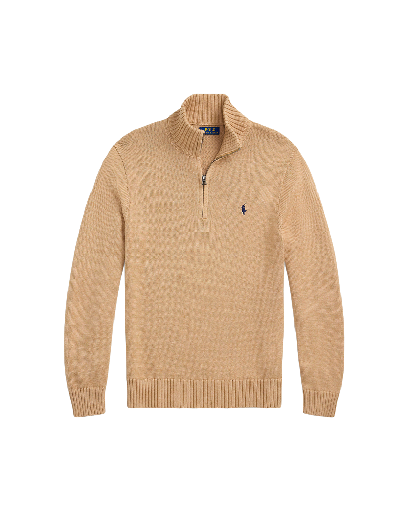 DRIVER HALF ZIP PULLOVER CAMEL MELANGE
