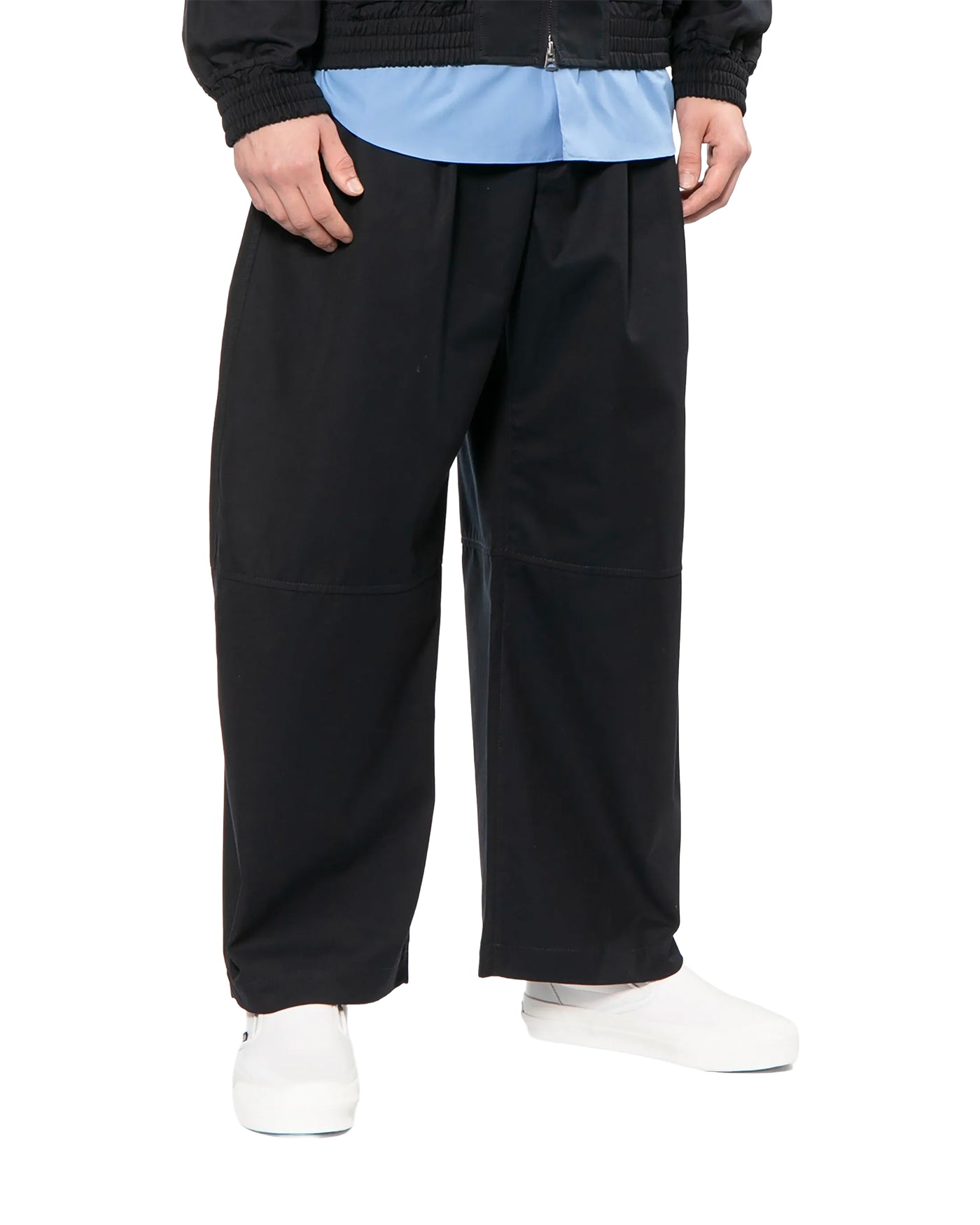 Pantalon wide-leg Comme des Garçons Homme noir face look complet