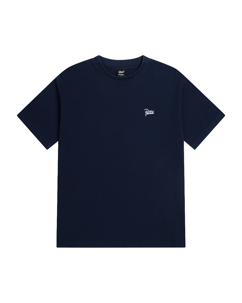 TSHIRT WAFFLE SCRIPT LOGO BLACK IRIS