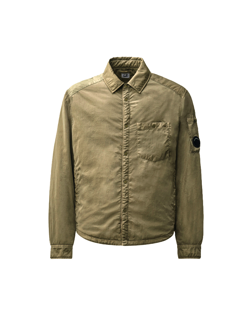 CHROME-R PADDED BUTTON OVERSHIRT IVY GREEN