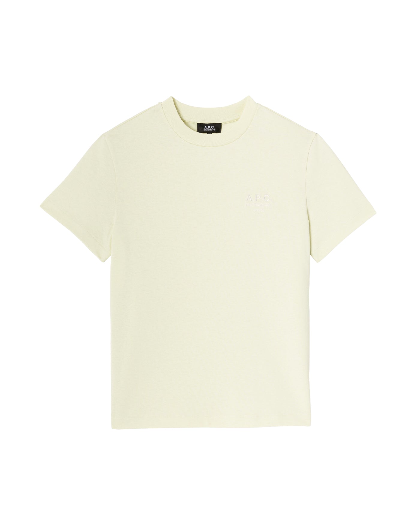 T-shirt A.P.C Standard Rue Madame jaune pâle logo relief face