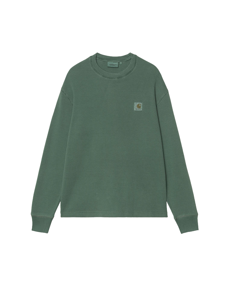 L/S VISTA WAFFLE T-SHIRT DARK SCARAB GARMENT DYED