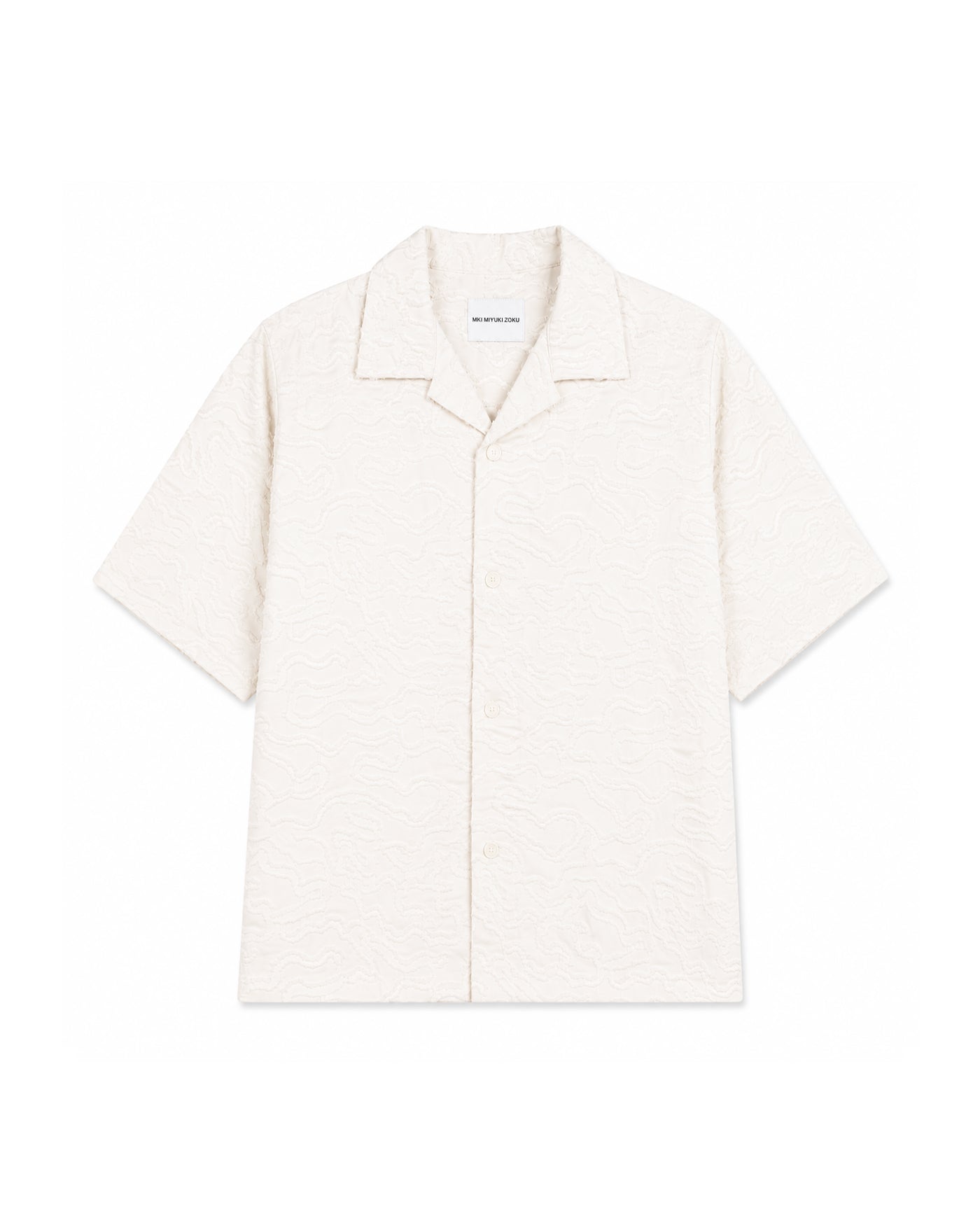 JACQUARD FRINGE VACATION SHIRT BONE
