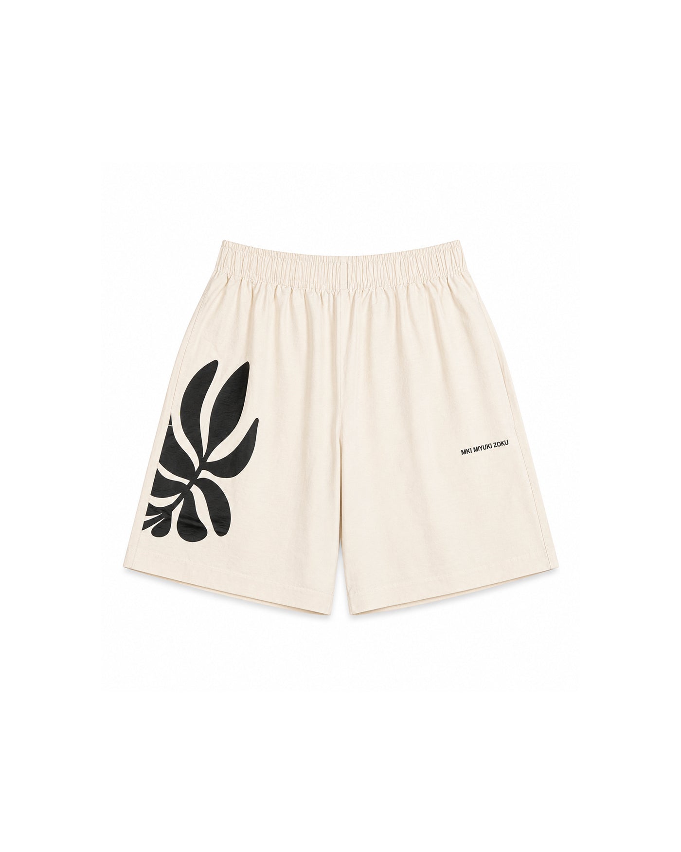 BOTANICAL PRINT WIDE LEG SHORTS BONE