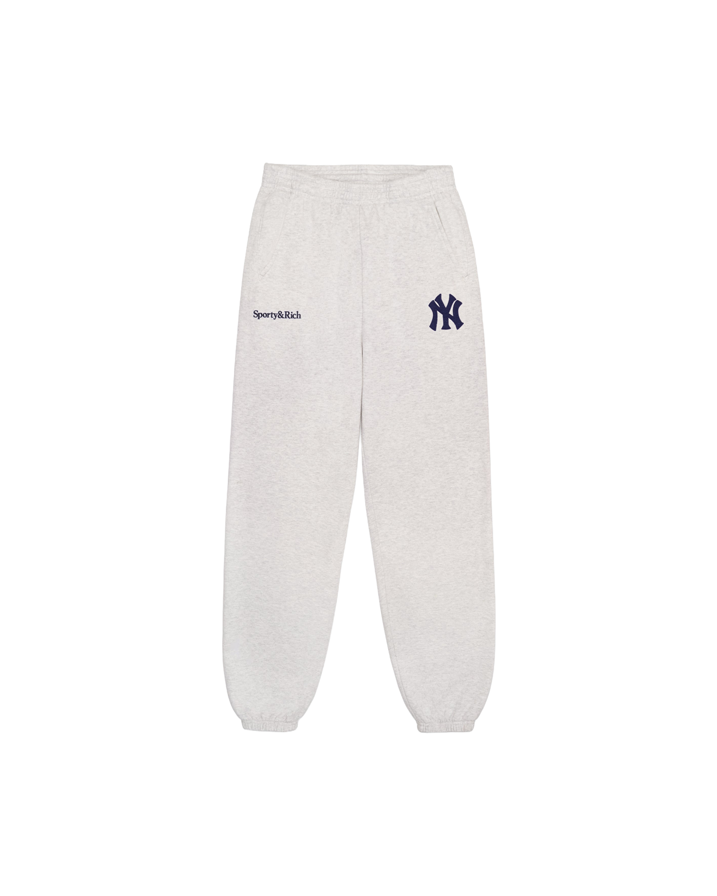 Pantalon de jogging Sporty & Rich gris chiné Yankees logo NY vue face