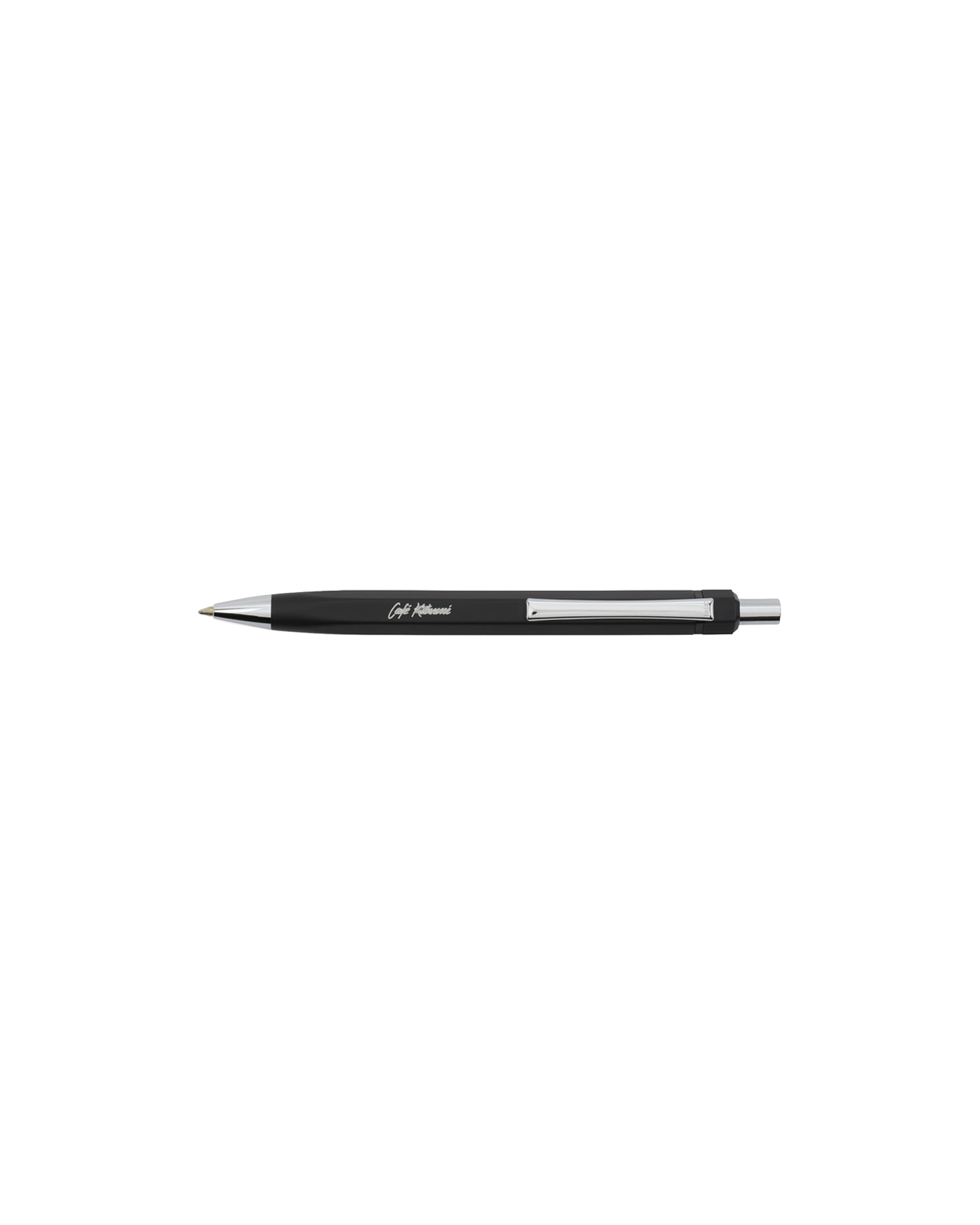 Stylo bille Café Kitsuné Classic noir et détails argentés, face