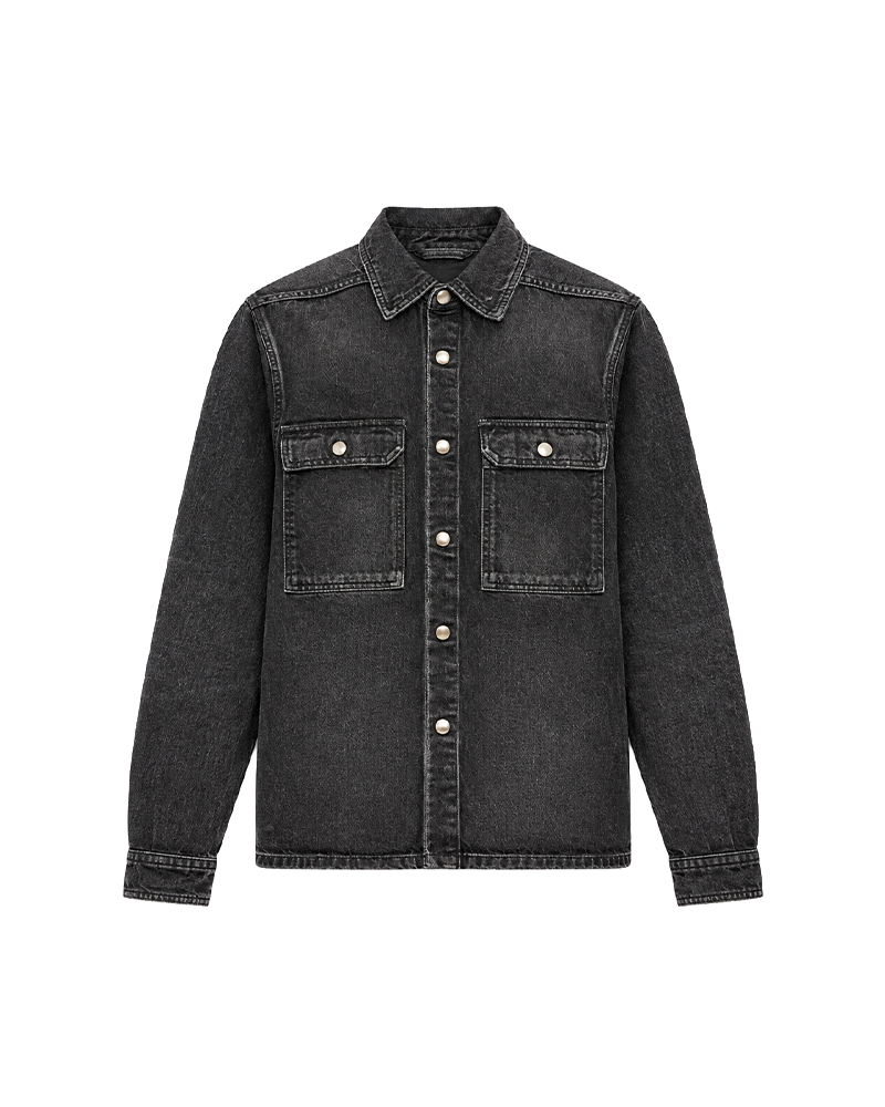 DENIM SHIRT CROPPED 2299 WASHED BLACK