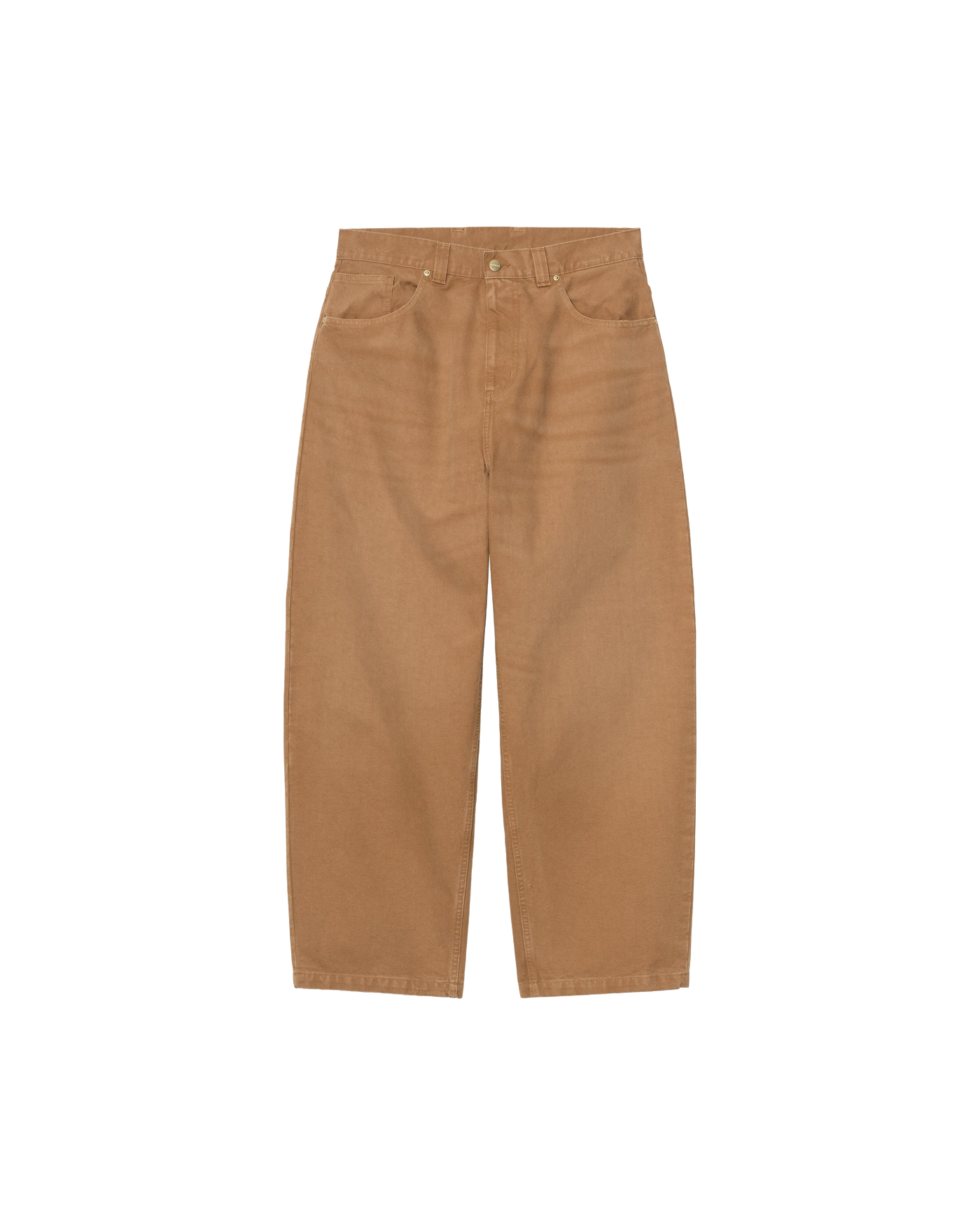 Pantalon Carhartt WIP Brandon marron caramel coupe large, vue face
