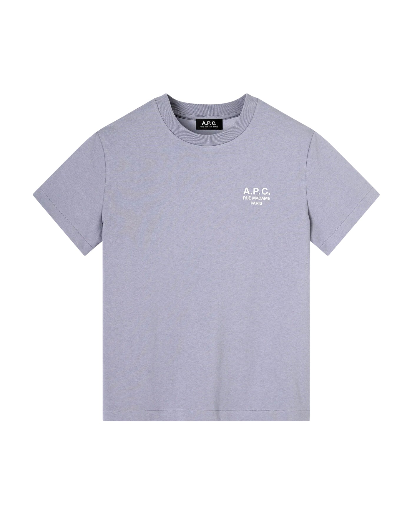 T-shirt A.P.C. Rue Madame violet lila logo brodé blanc vue face