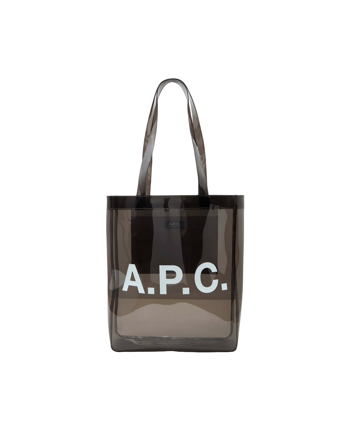 Tote bag Lou A.P.C. unisex transparent anthracite logo blanc face
