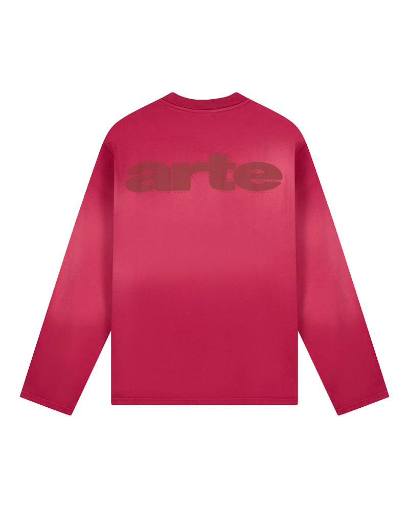 STENCIL SUNFADE LONGSLEEVE BORDEAUX