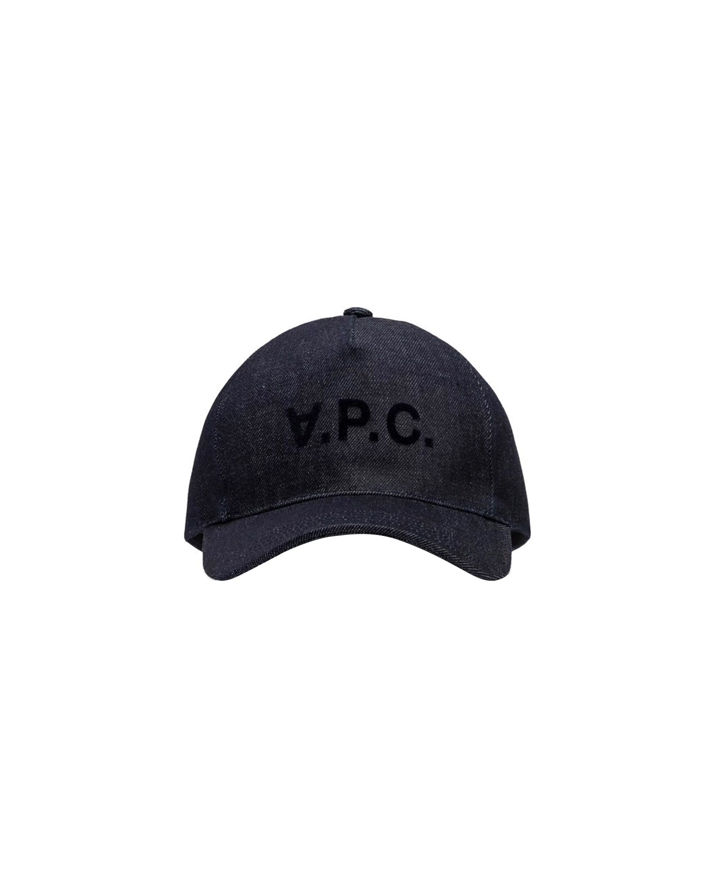 Casquette A.P.C. Eden VPC en denim indigo logo V.P.C. brodé face