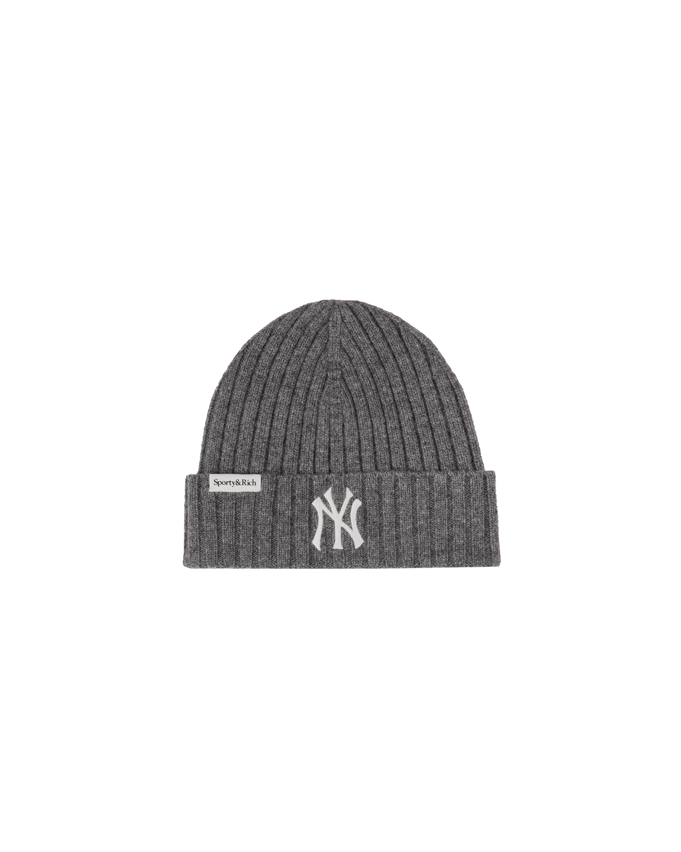 Bonnet Sporty & Rich Yankees cachemire gris foncé logo NY face