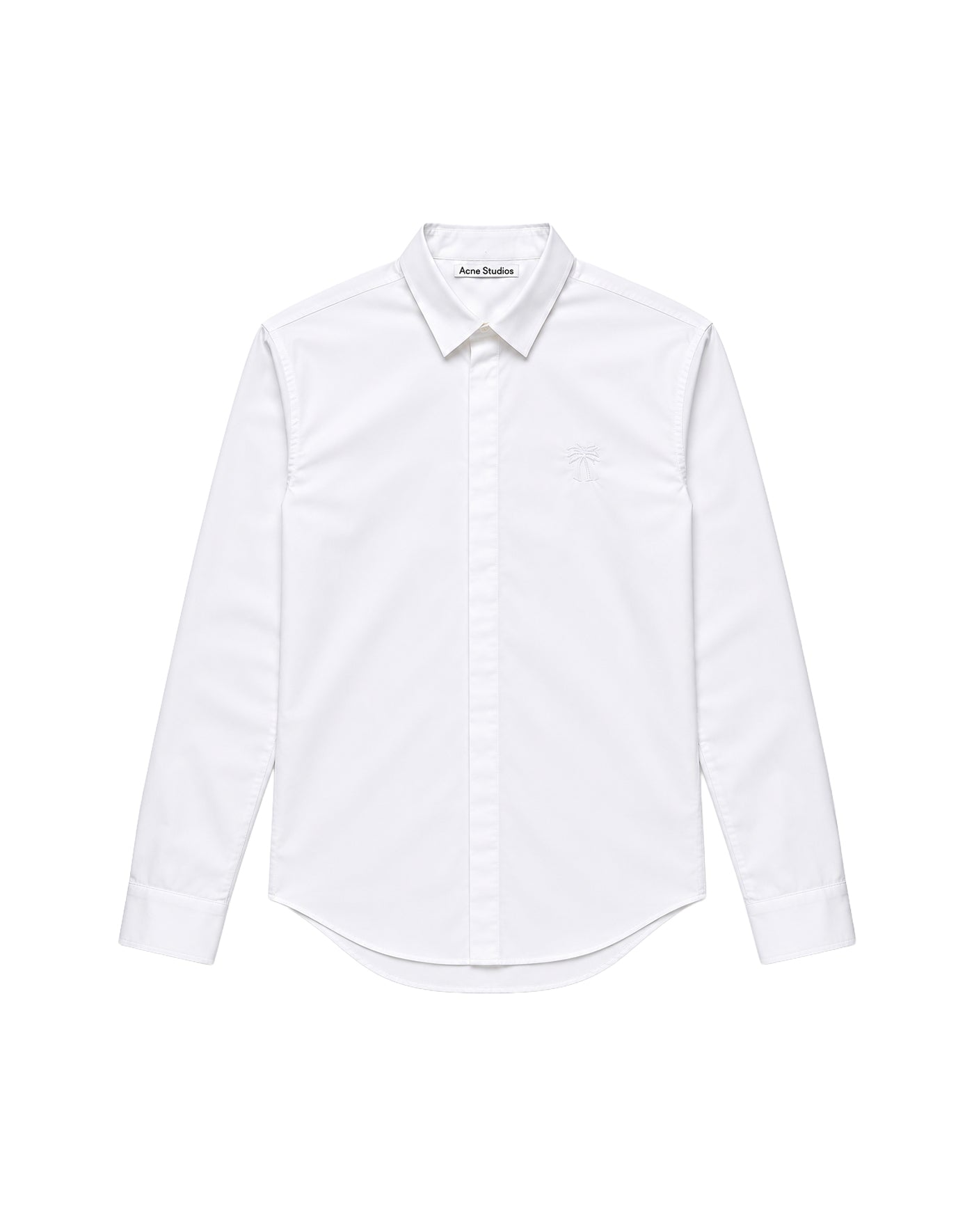 Chemise Acne Studios blanche coupe ajustée manches longues face