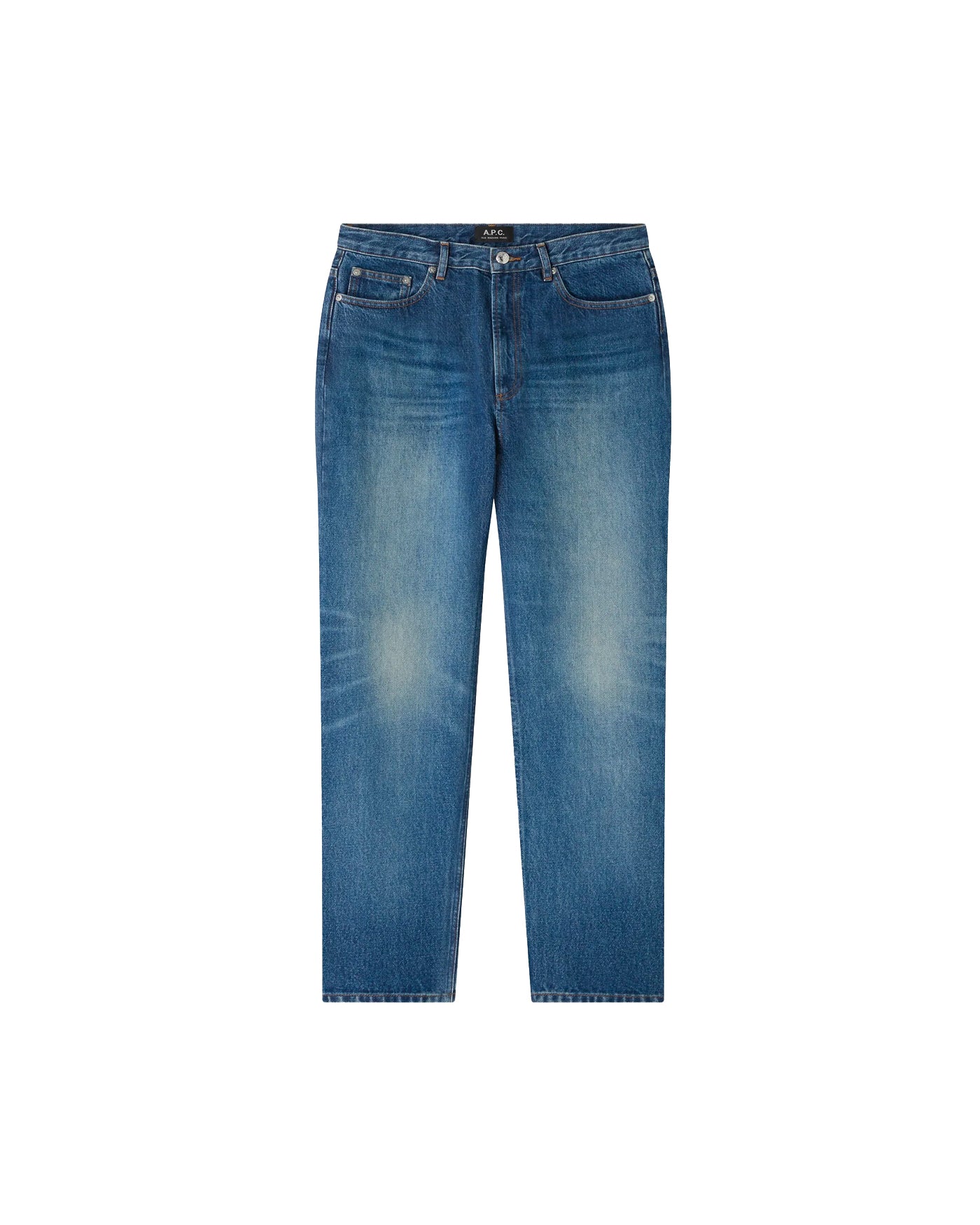 Jeans A.P.C Martin 90's indigo délavé coupe droite vue de face