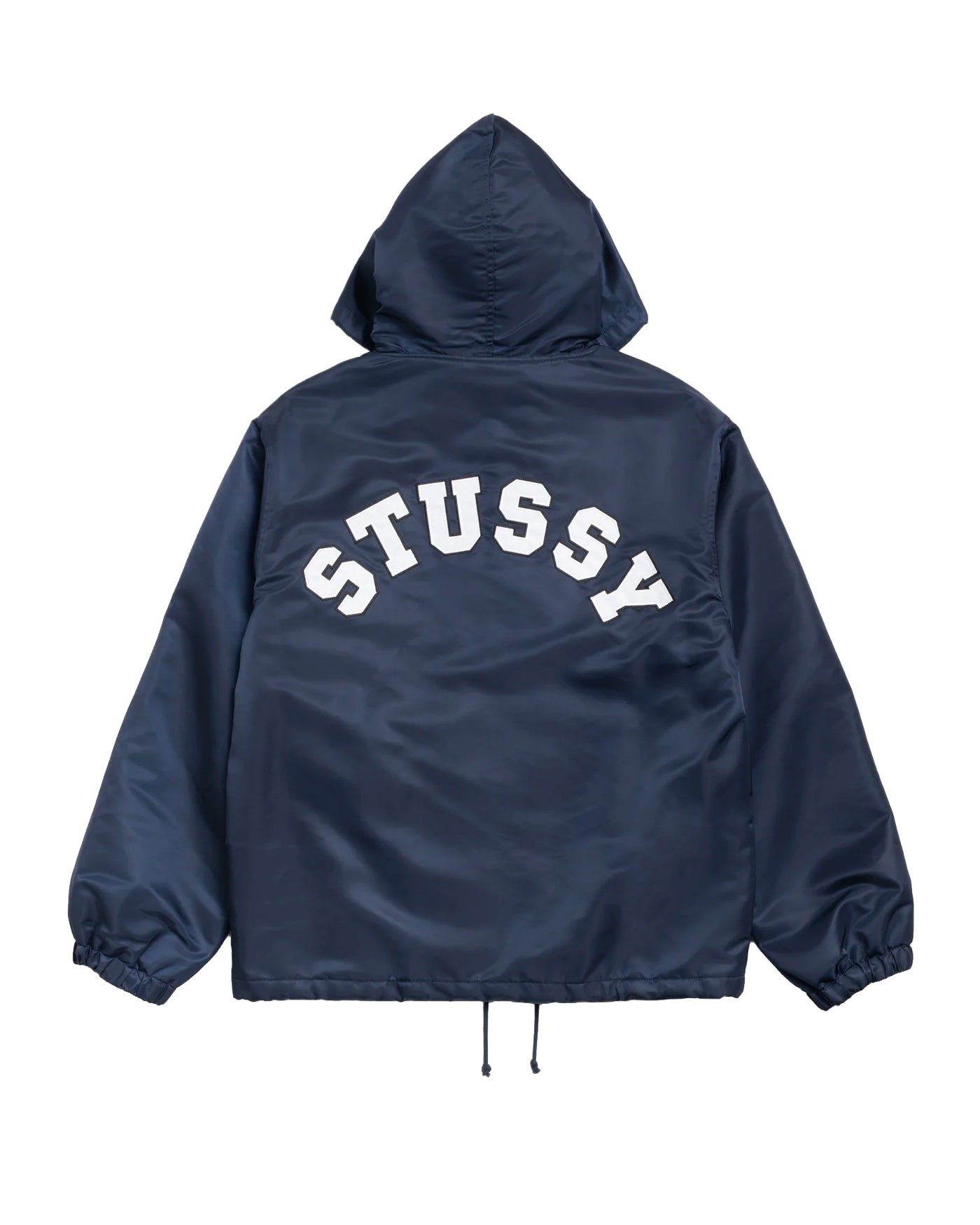 Veste coach Stüssy bleu navy à capuche avec logo dans le dos