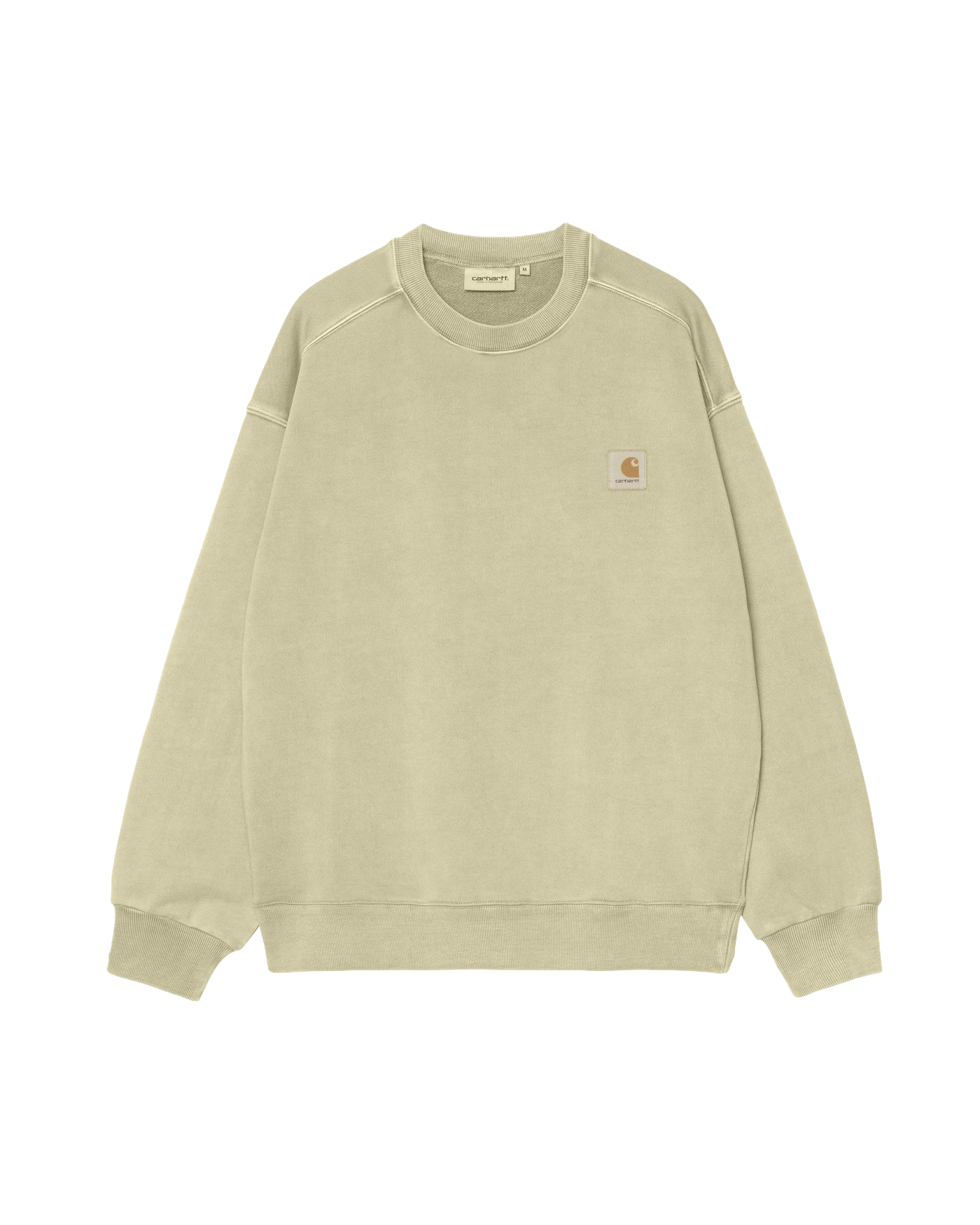 Sweat col rond oversize Carhartt WIP Nelson vert sauge délavé face