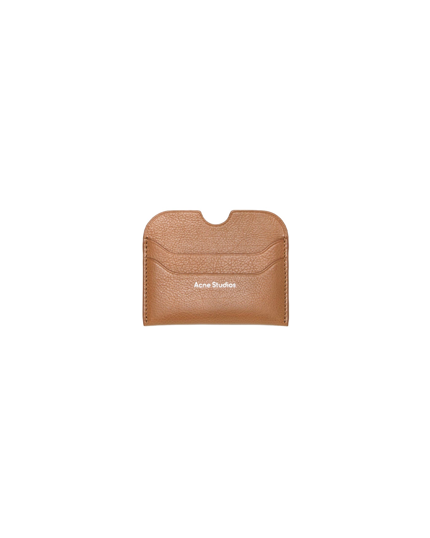 Porte-cartes Acne Studios cuir grainé caramel brun face avant