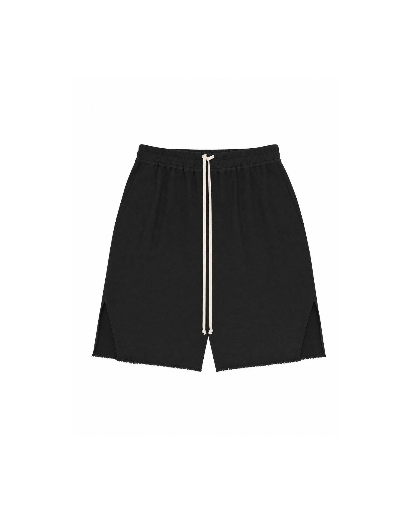 Short long oversized Rick Owens DRKSHDW noir cordons crème face