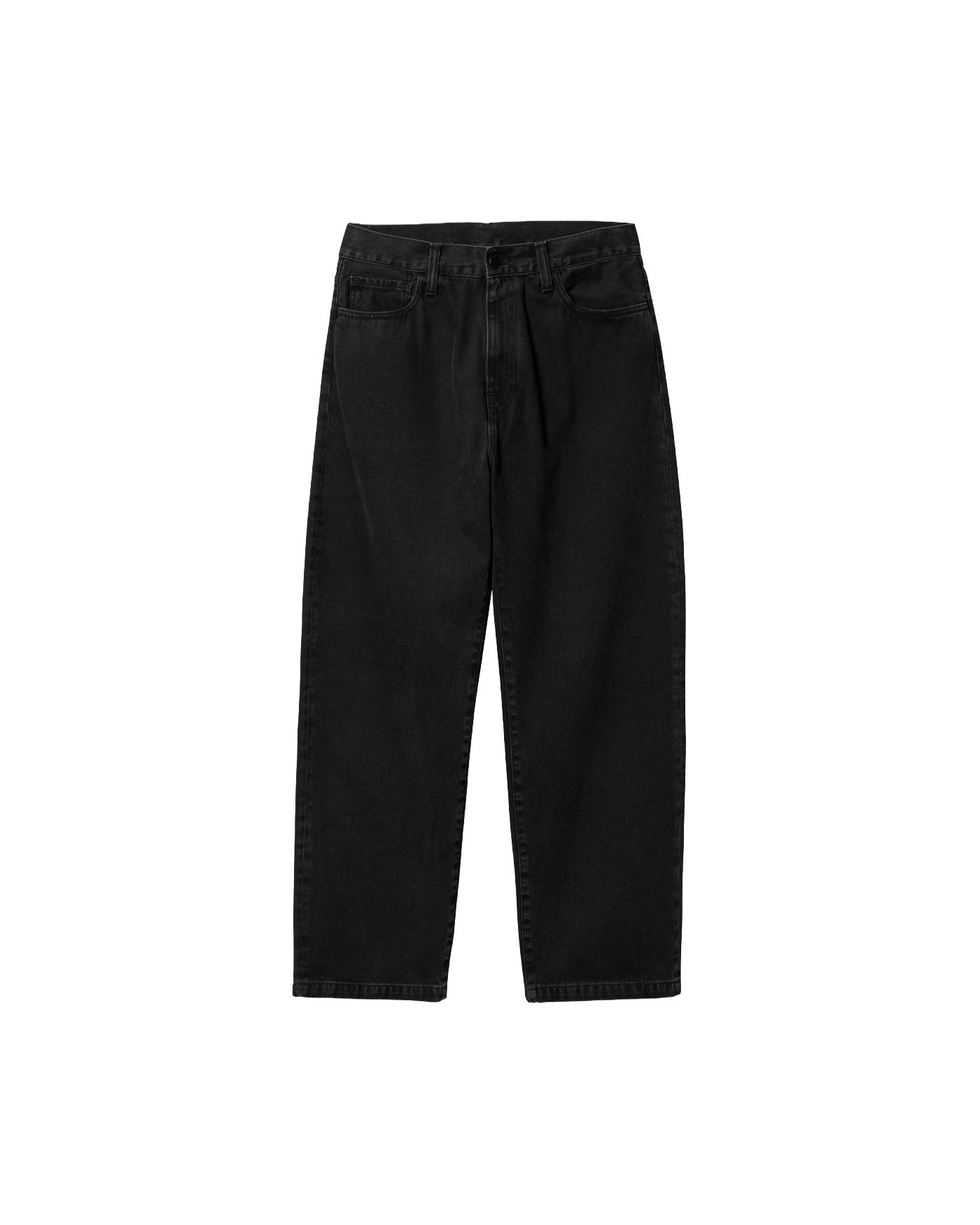 Jeans Carhartt WIP Landon noir stone washed taille haute face