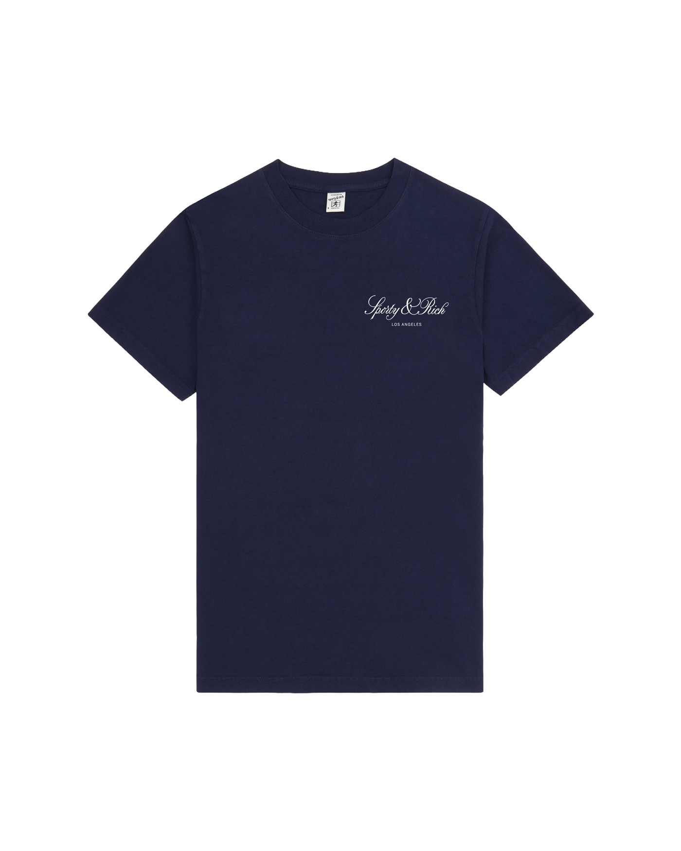 T-shirt Sporty & Rich Vendome LA marine script logo écru vue face