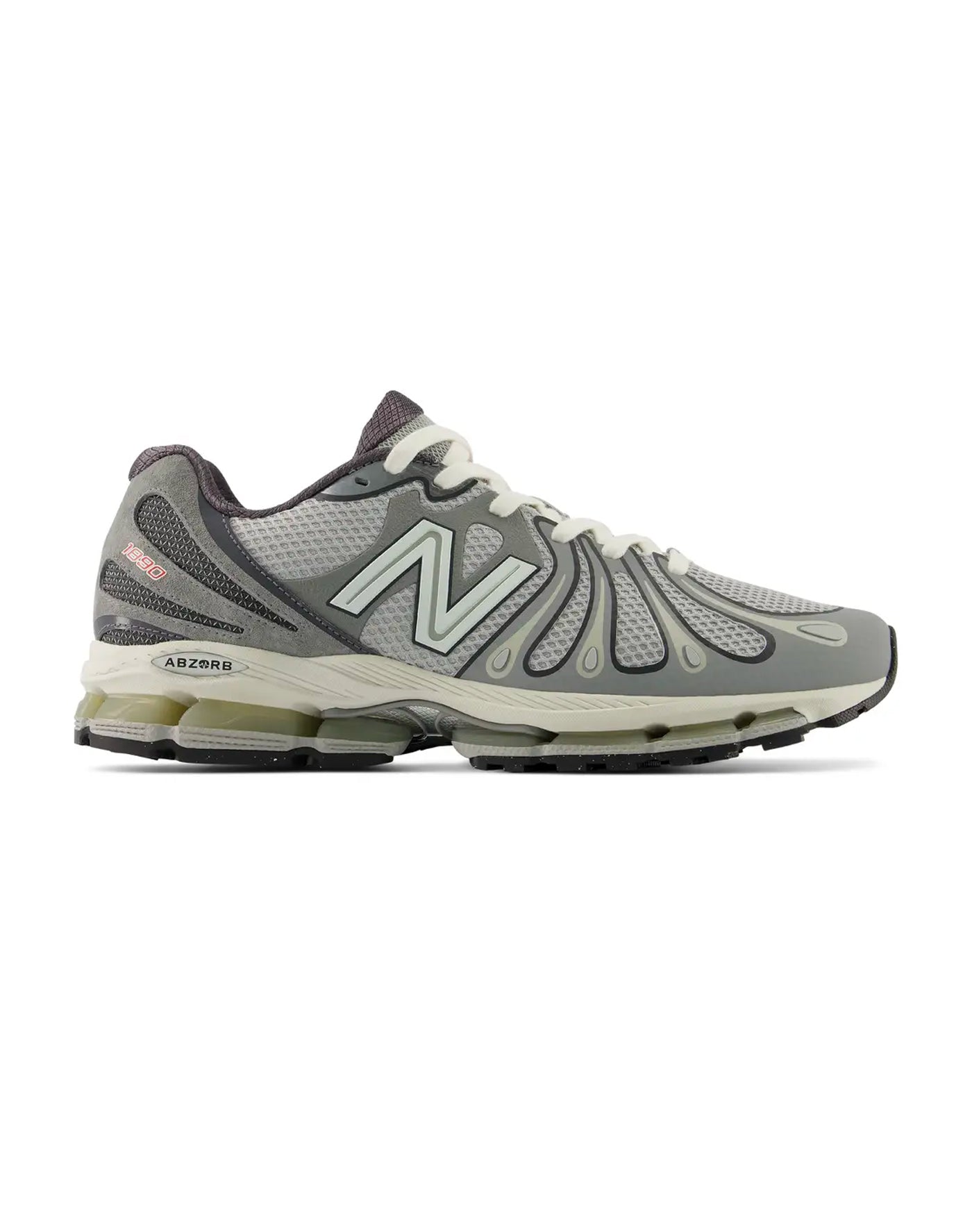 Sneakers New Balance 1890 gris ardoise et rose poudré profil gauche
