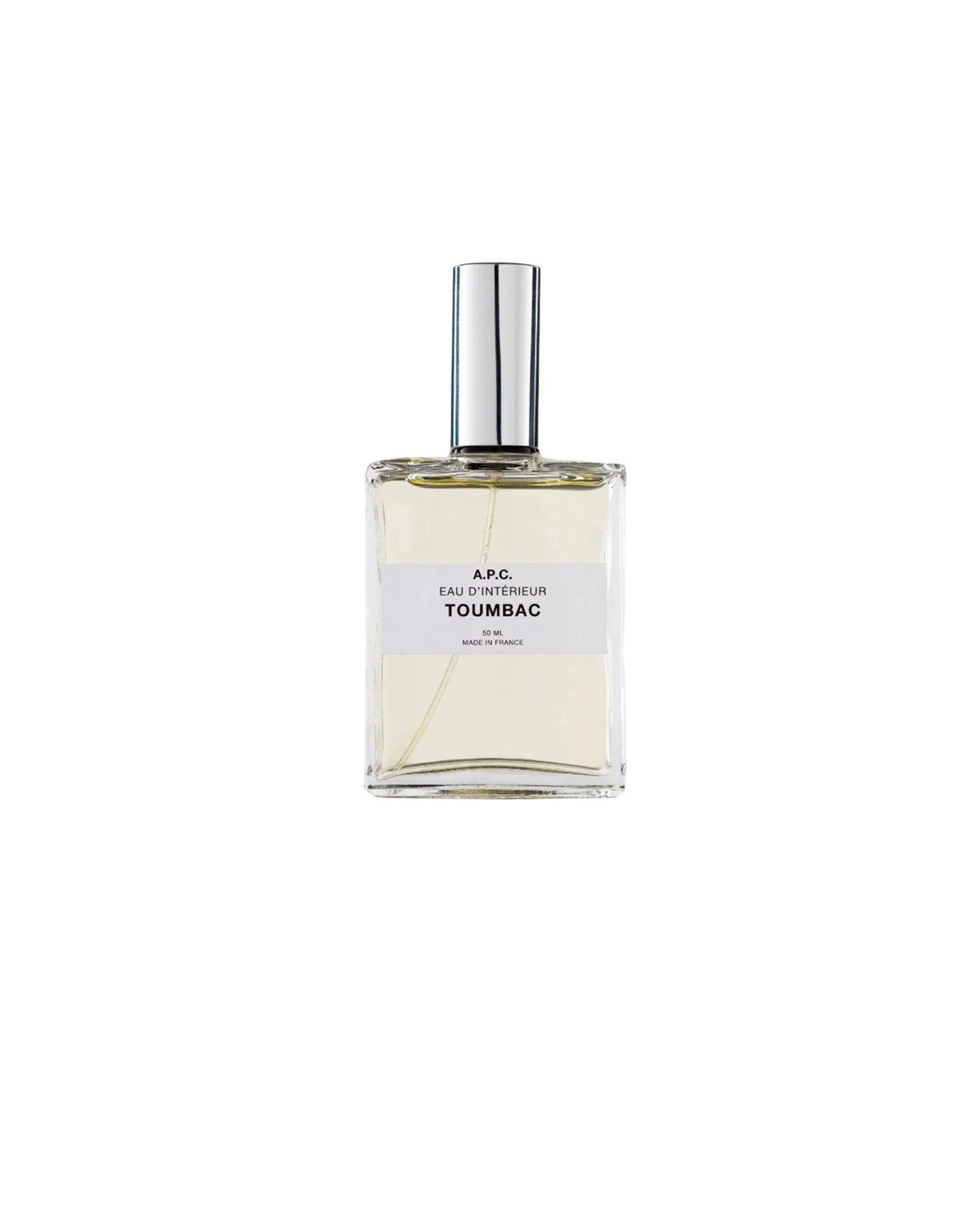 Spray d'intérieur A.P.C. Toumbac flacon verre transparent face