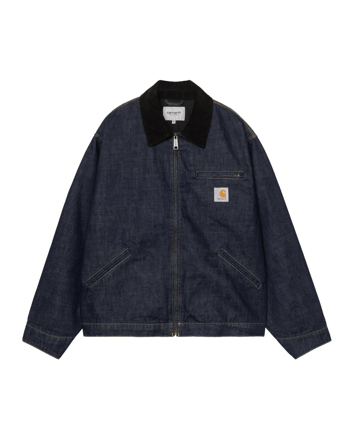 Veste Carhartt WIP OG Detroit Jacket denim bleu indigo col noir face