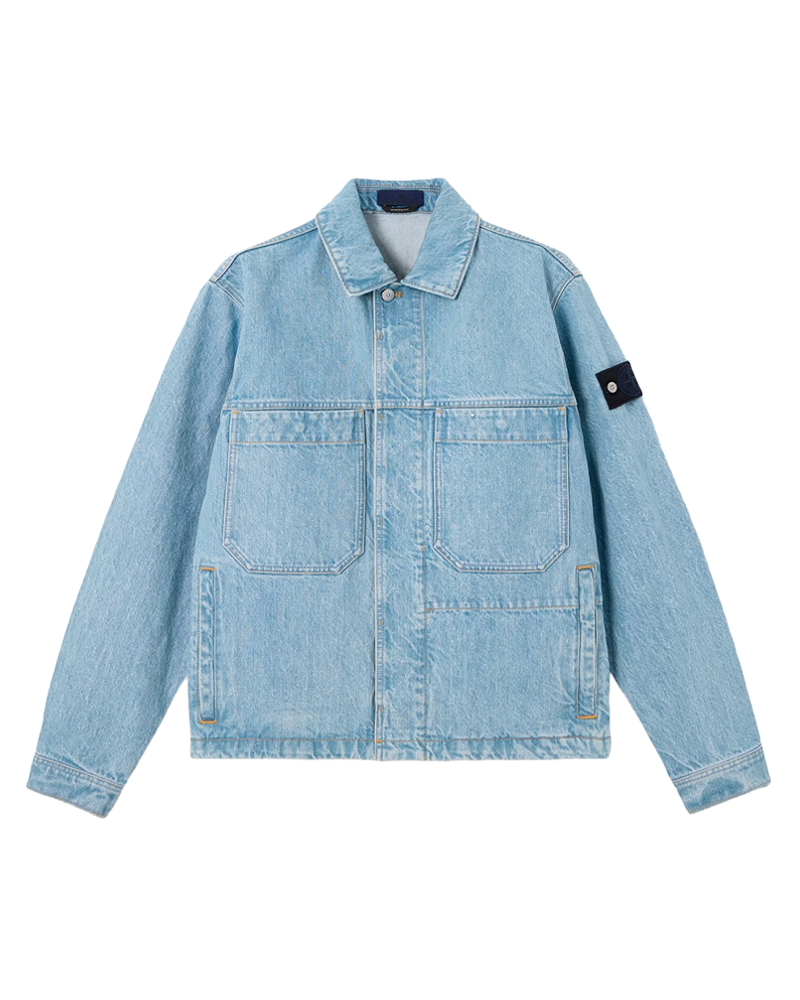 BIKER JACKET 4100006 S0J33 BLUE LIGHT WASH