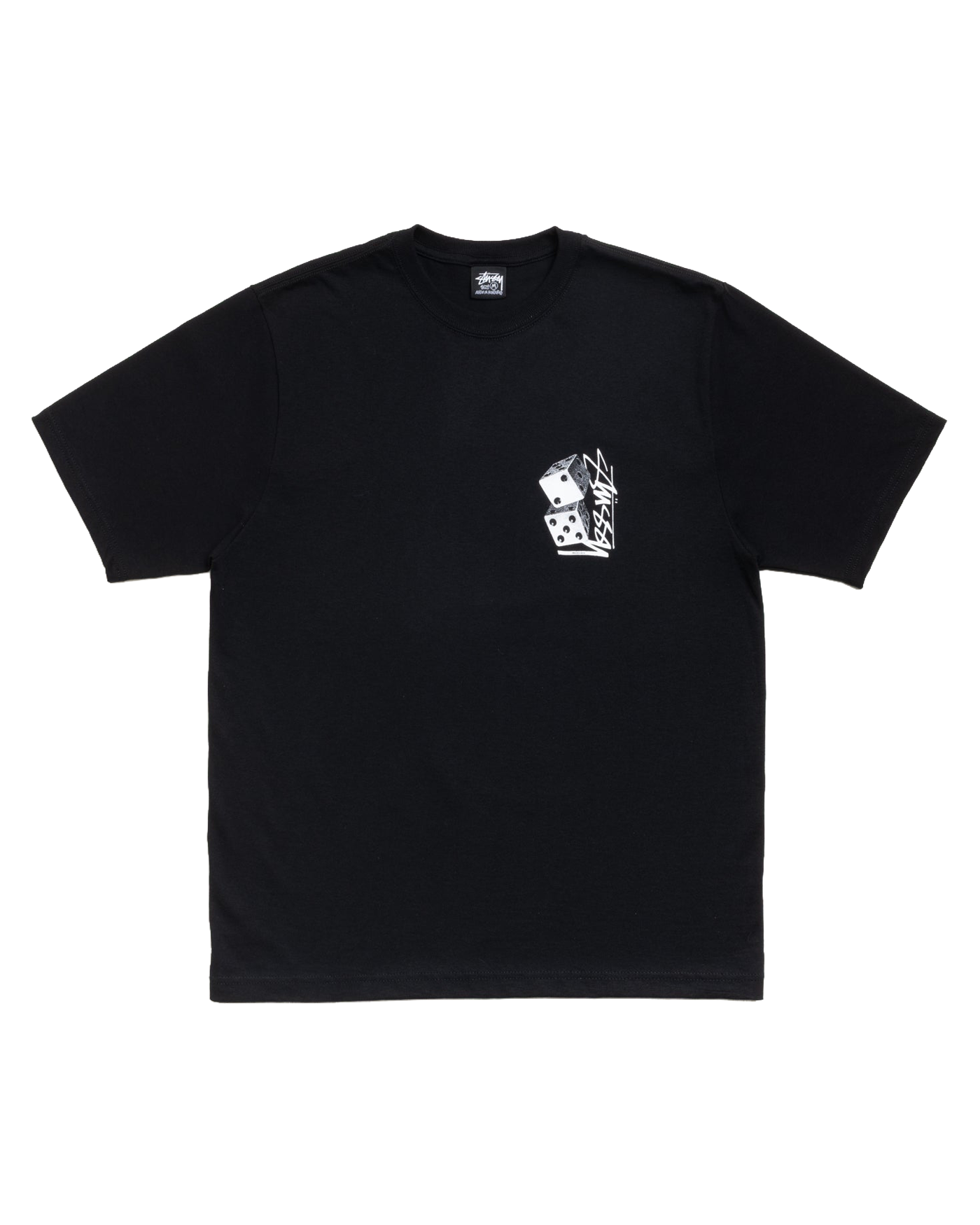 T-shirt Stüssy Tall Dice noir imprimé dés sur la poitrine vue face