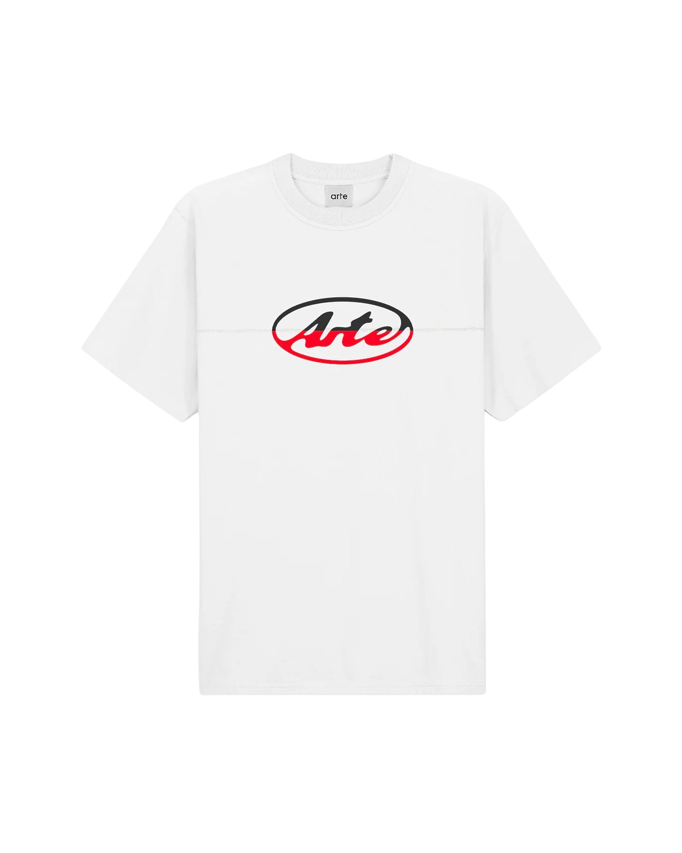 T-shirt Arte Antwerp Circle Logo blanc logo ovale rouge face