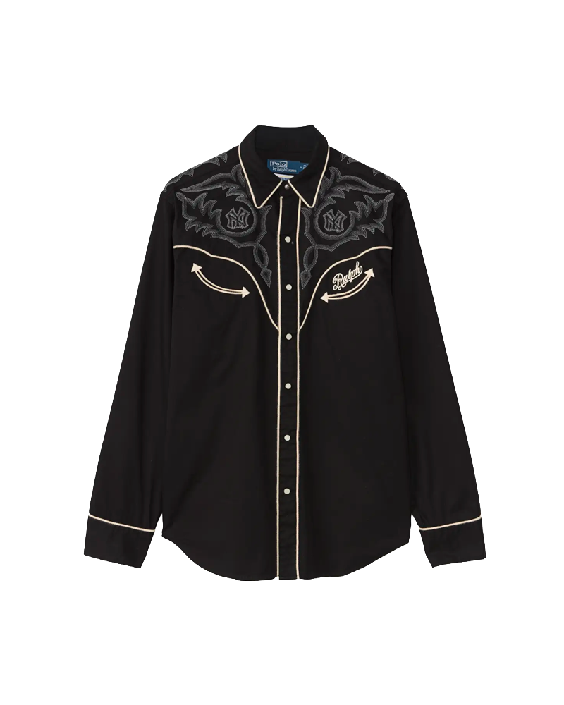 SPORT SHIRT MLB WASHED COTTON TWILL POLO BLACK