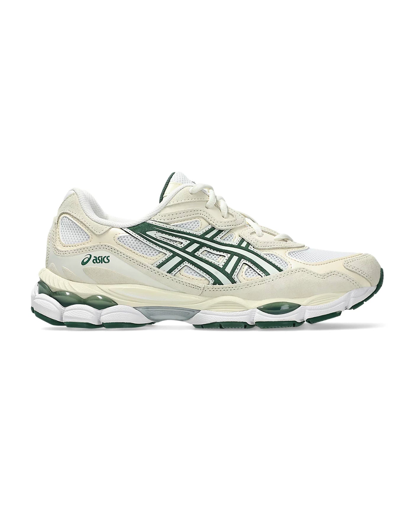 Sneakers Asics GEL-NYC.750 ivoire et vert foret profil droit