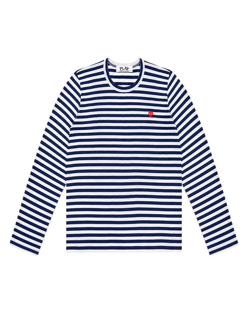 T-SHIRT SMALL RED EMBLEM KNIT NAVY / WHITE
