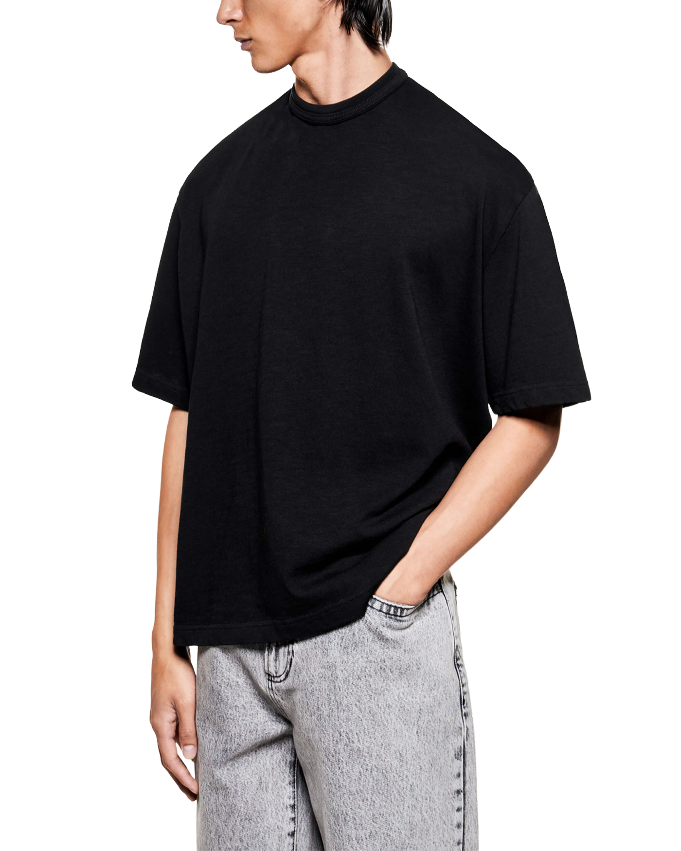 220 GSM SLUB T-SHIRT BLACK