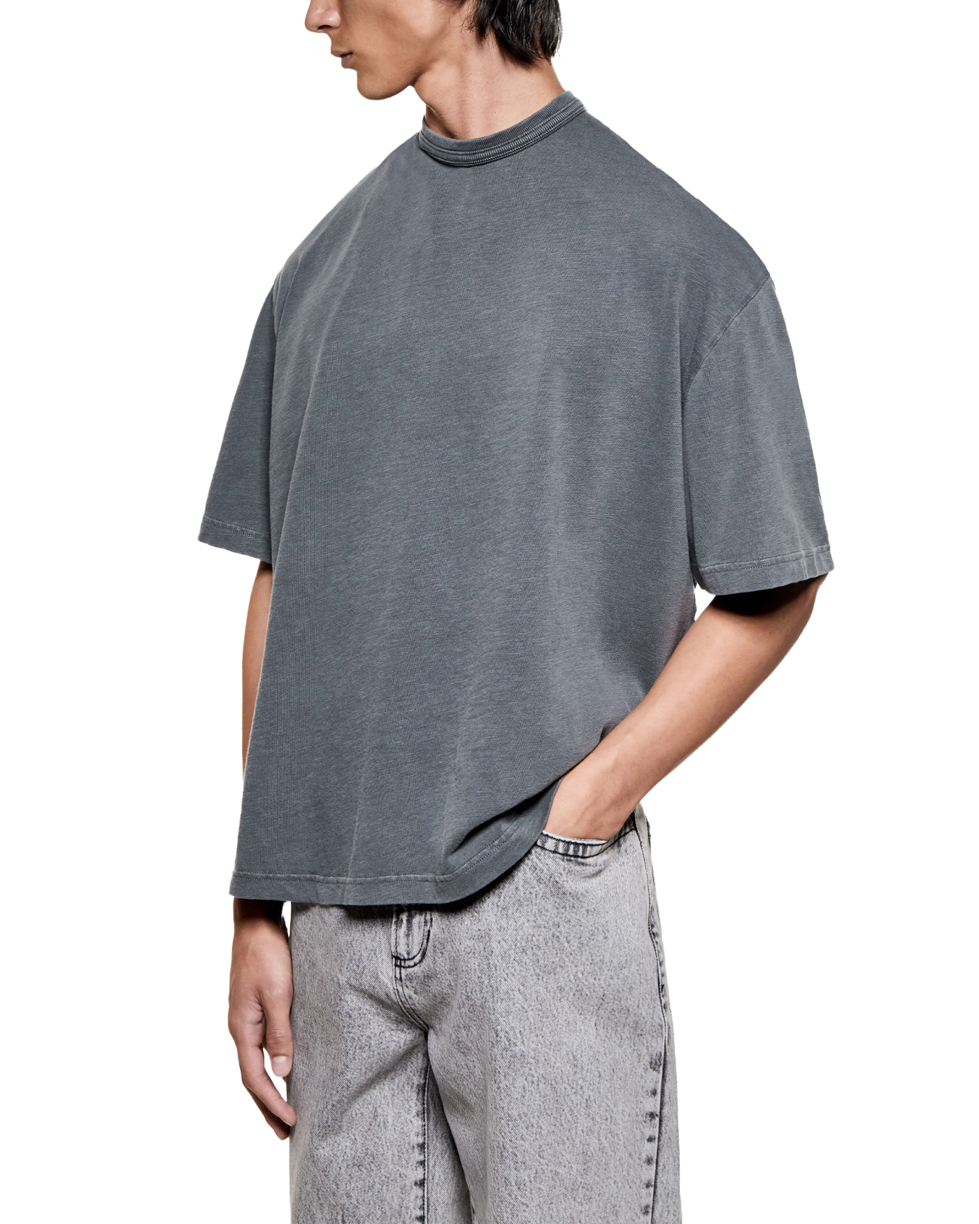 220 GSM SLUB T-SHIRT PIGMENT BLACK