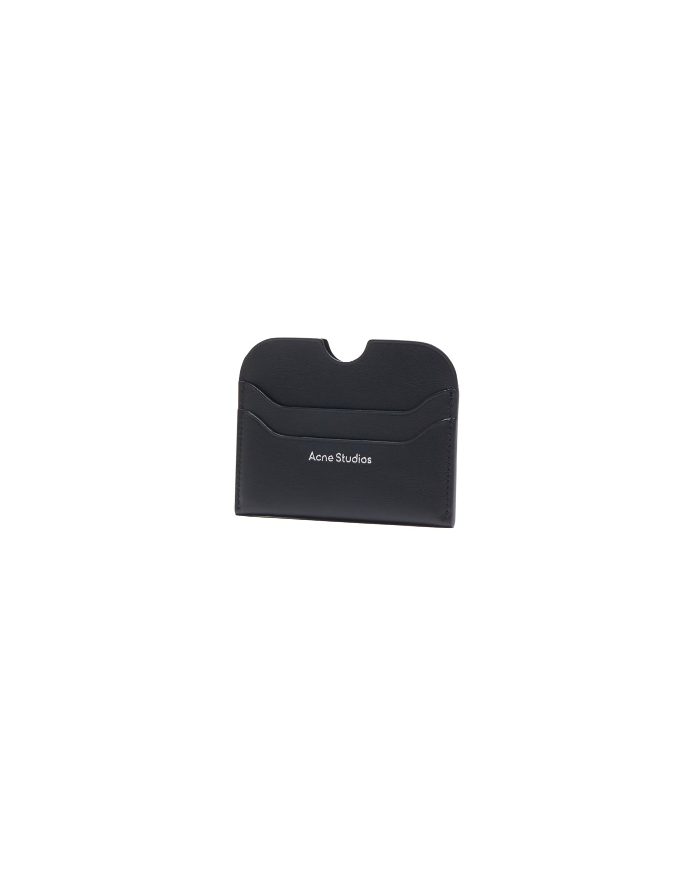Porte-cartes Acne Studios en cuir noir deux compartiments vue face