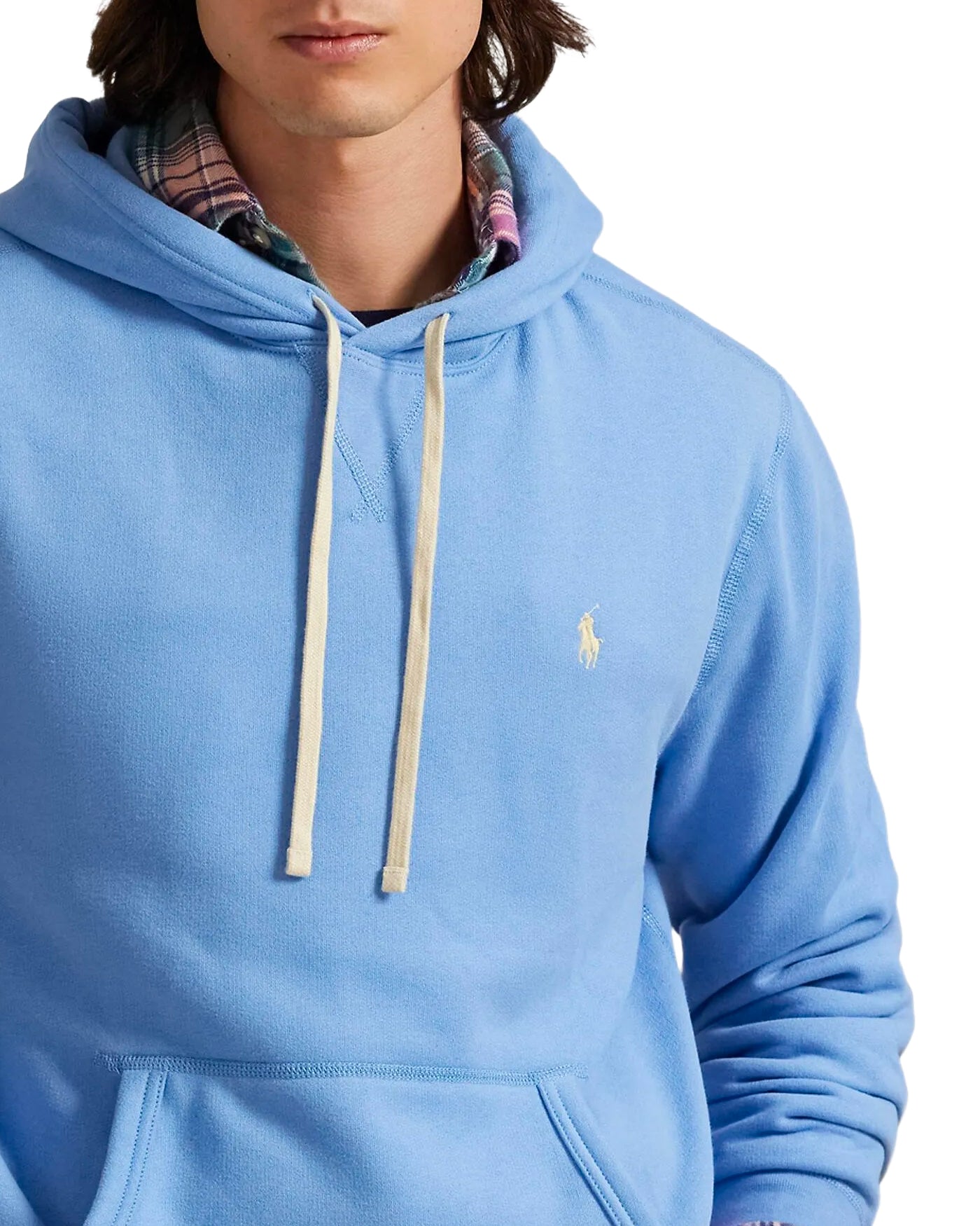 Sweat à capuche Ralph Lauren Bristol bleu ciel logo poney face