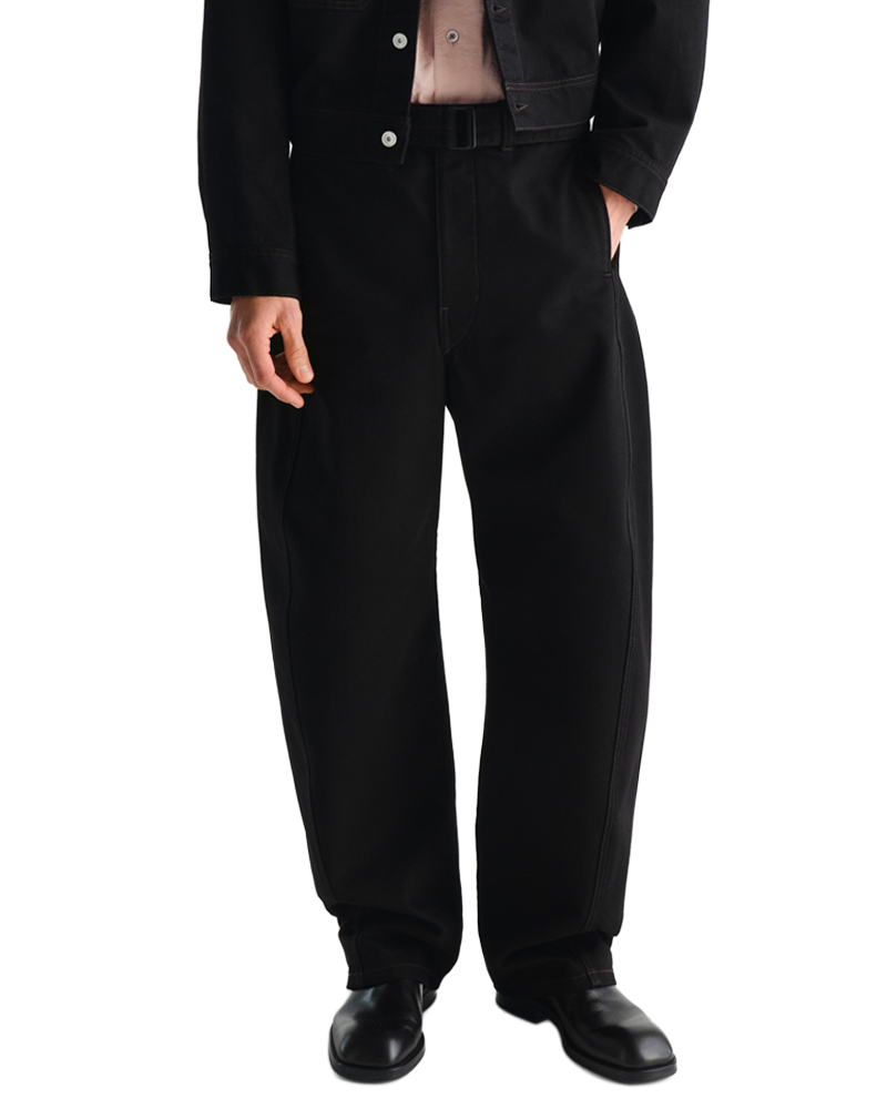 TWISTED BELTED PANTS BLACK