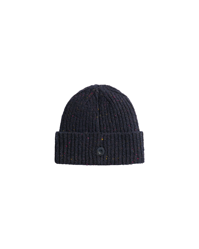 ANGLISTIC BEANIE SPECKLED DARK NAVY