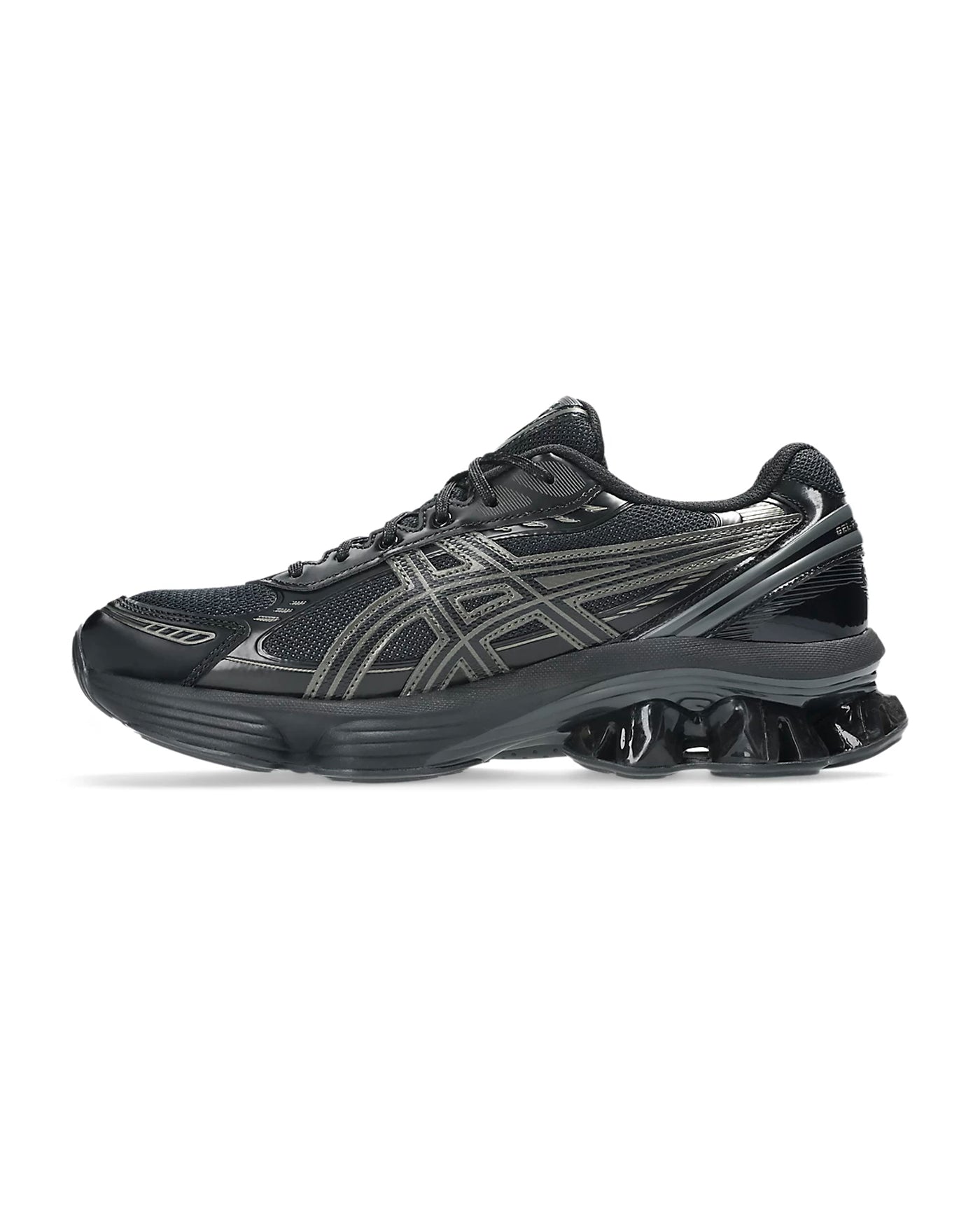 Sneakers Asics Gel-Kinetic Fluent noir et anthracite vue profil gauche