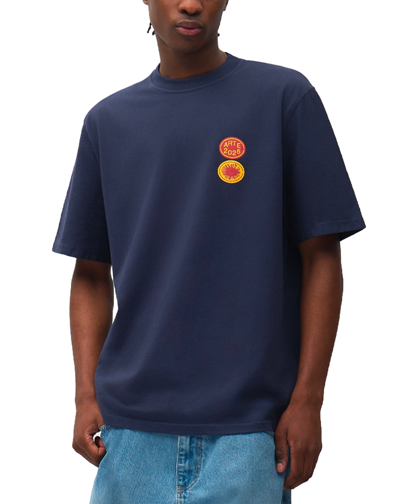 SUN STAMP T-SHIRT NAVY