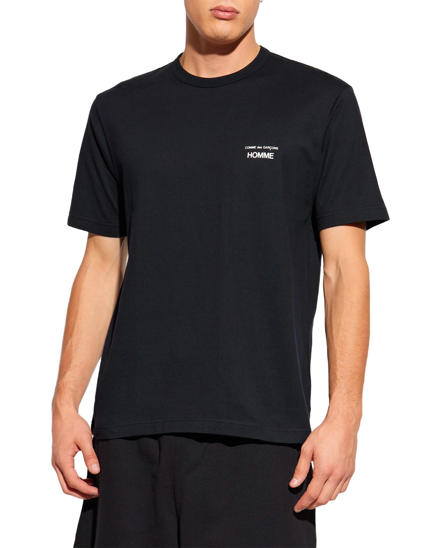 T-shirt Comme des Garçons Homme noir logo poitrine face porté homme