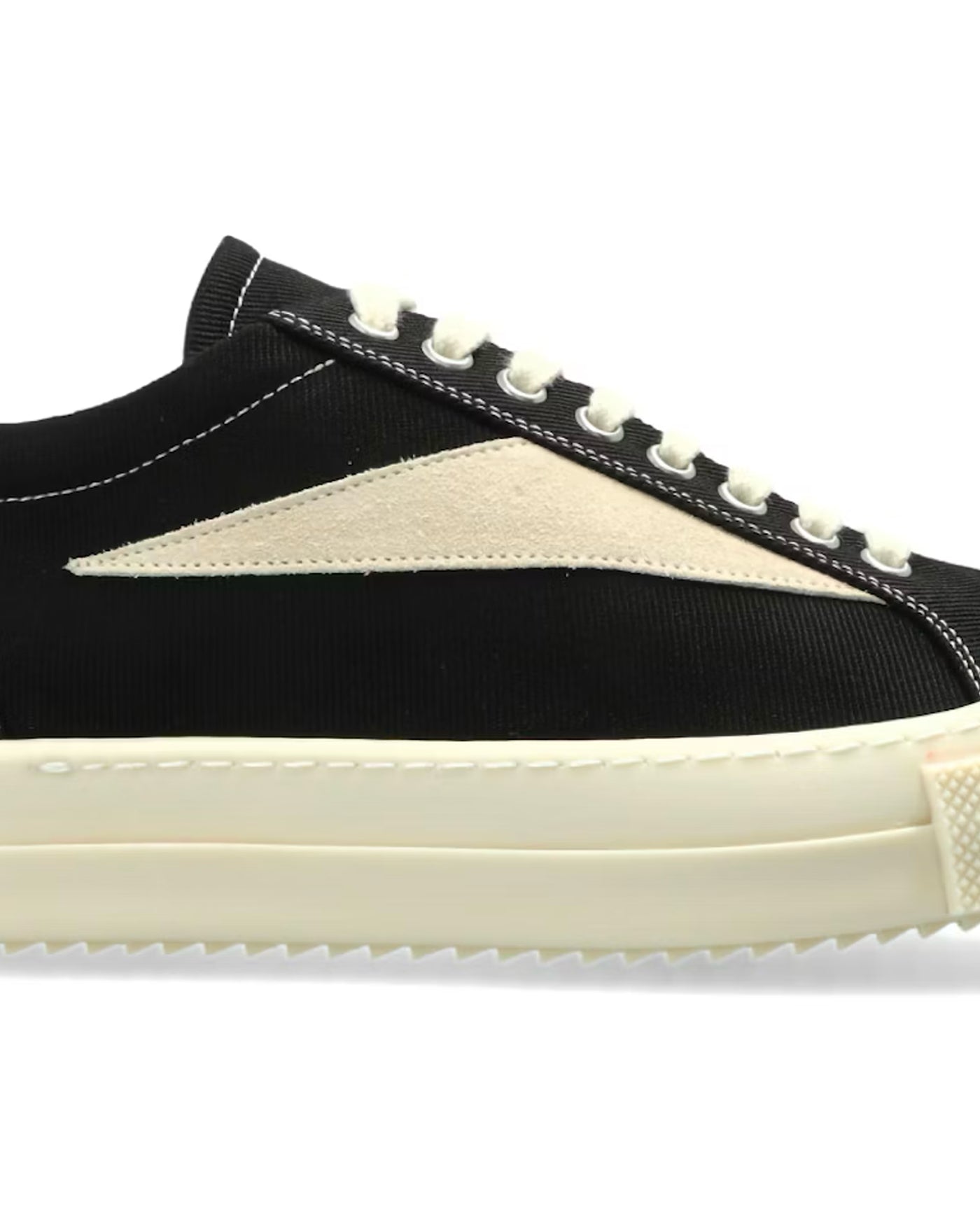 Sneakers Rick Owens DRKSHDW Vintage noir et crème profil droit