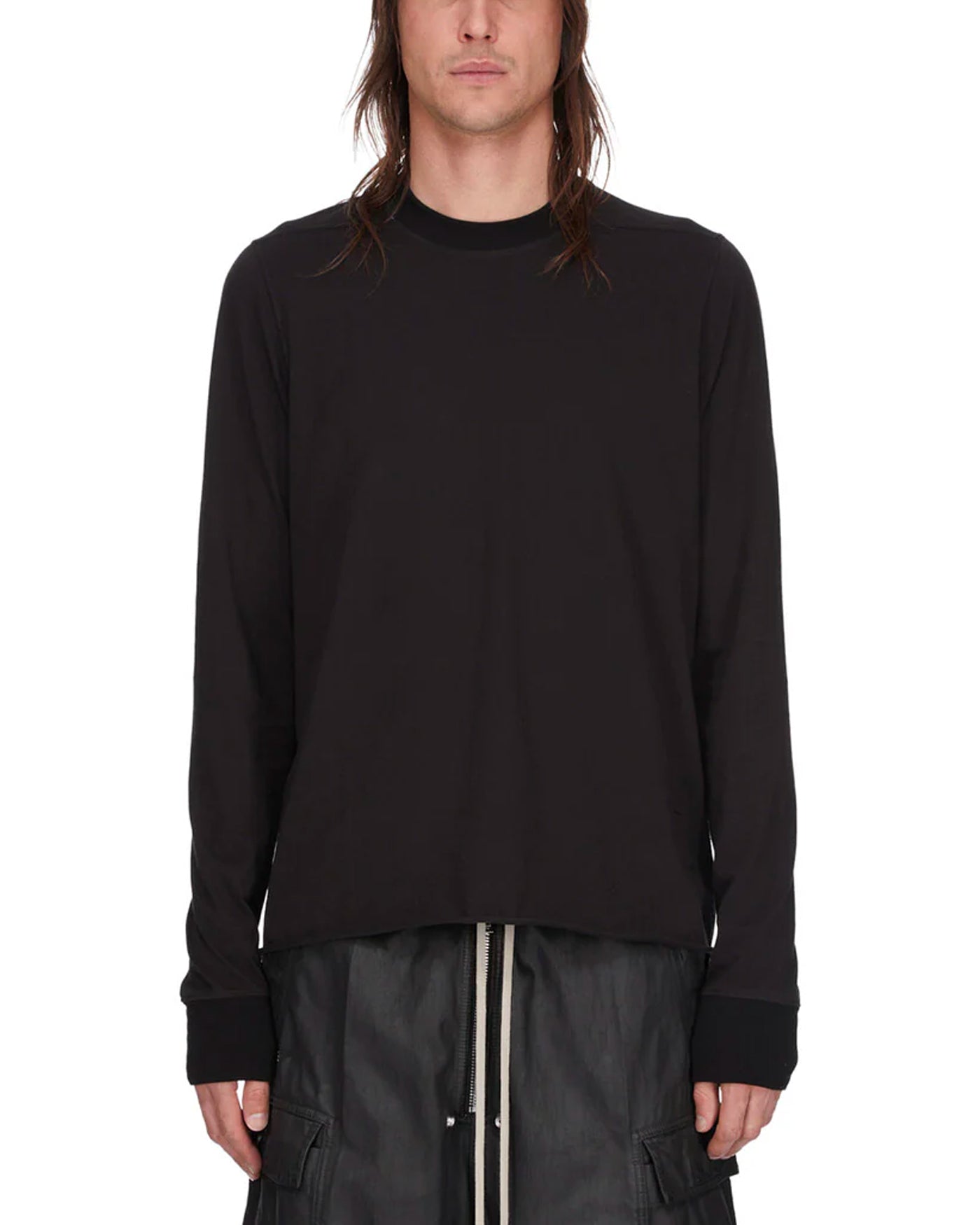 Sweat crewneck Rick Owens DRKSHDW noir vue face sur mannequin