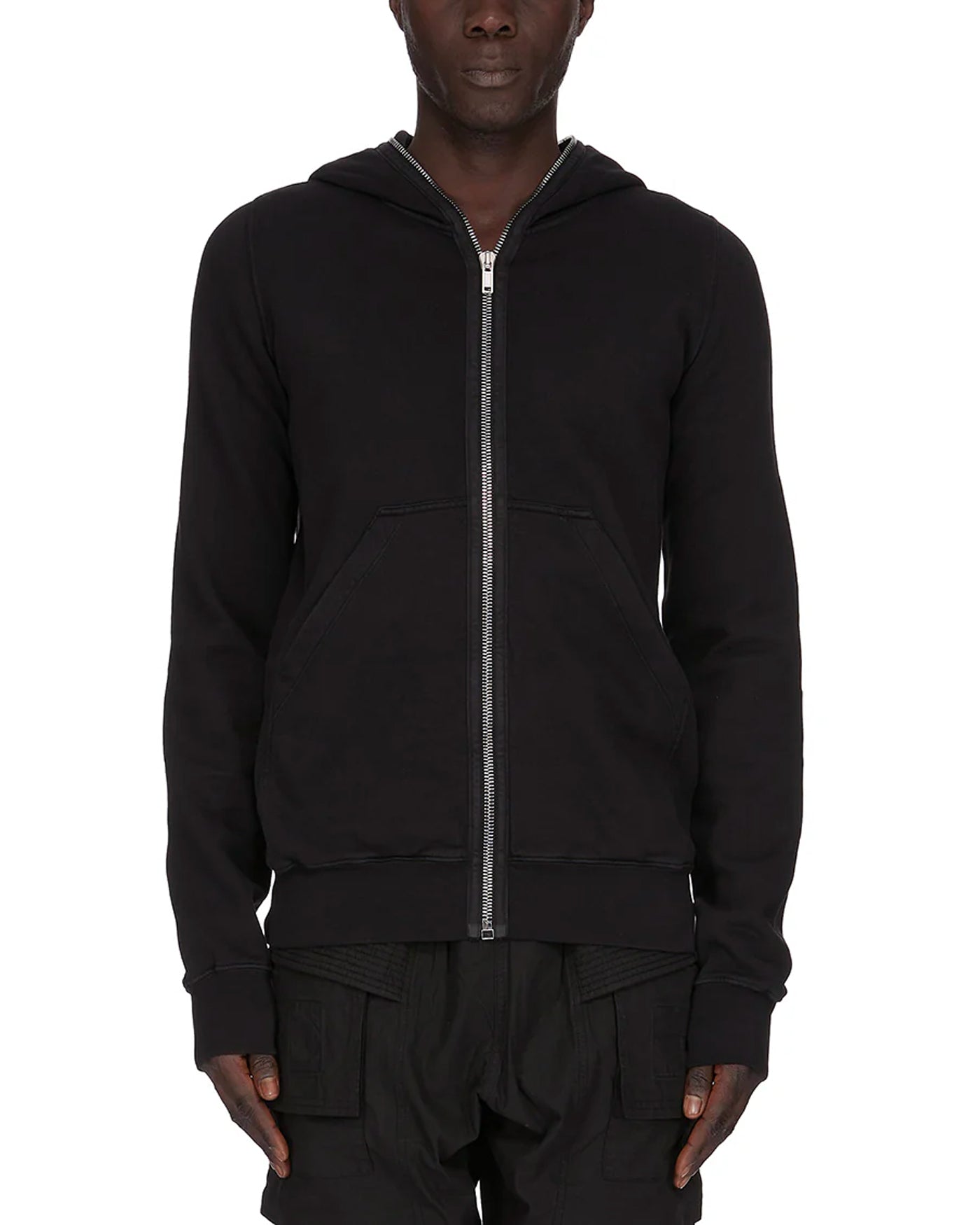 Sweat zippé Rick Owens Drkshdw Gimp noir zip argenté face homme